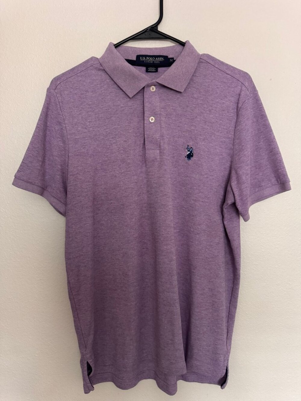 US Polo Assn Polo Shirt Mens M Purple Luxury Feel
